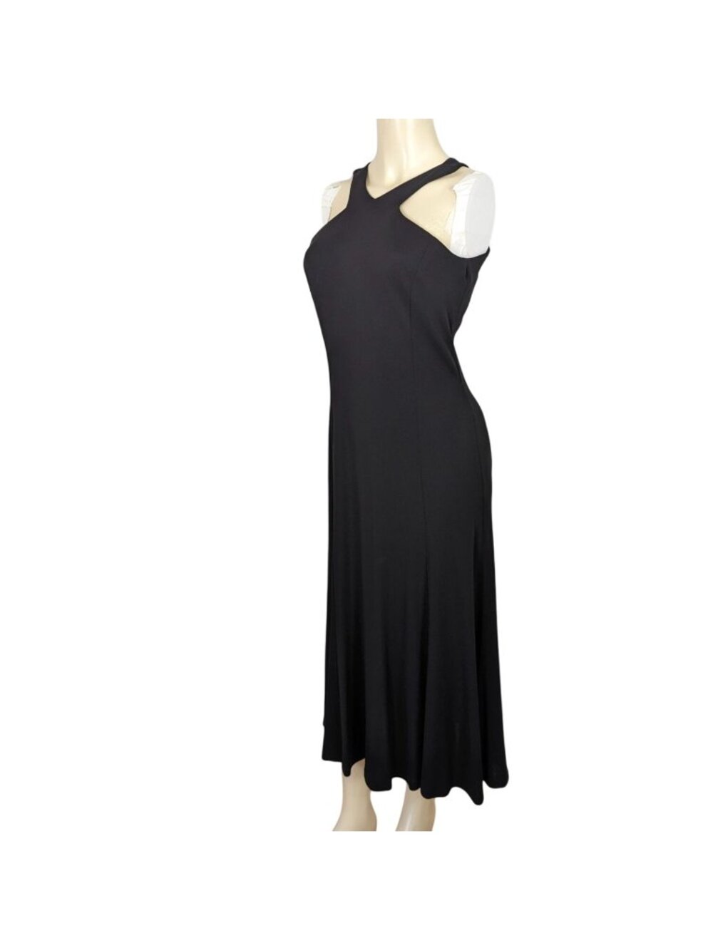 LAUREN RALPH LAUREN Cocktail Party Evening Criss Cross Black Midi Dress sz 4 - Picture 6 of 16